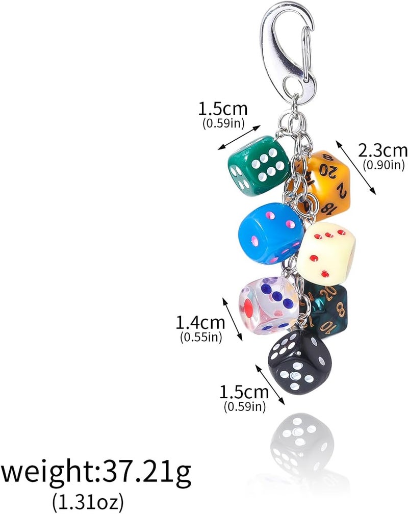 SORGERLY 8 Ball Dice Charm Keychain - Cute Bag Purse Handbag Accessories - Y2K Aesthetic Key Chain for Women Men - Image 5